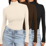 Ekouaer Womens Turtleneck Long Sleeve Shirts 3 Pack