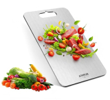 APMRQIB Titanium Cutting Boards for Kitchen, 100% Pure Titanium Cutting Boards Double Sided Non Toxic Cutting Board, Hygiene Durable Dishwasher Safe 10.5”×6.5”