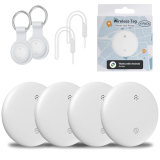 Midlocater Air Tracker Tags-4 Pack for Android, Item Locator Key Finder Works with Find Hub App, Luggage Tracker for Keys, Wallet, Suitcase, IP67 Waterproof, Compatible with Android Phone