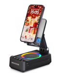 Wireless Induction Bluetooth Speaker with Phone Stand, Christmas Birthday Gifts for Men Women , Stocking Stuffers for Teen Girls Boys, Portable Speakers with RGB Lights for iPhone/iPad/Android/Tablet