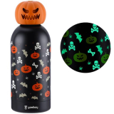 Halloween Insulated Water Bottle, 12 oz Stainless Steel Pumpkin Bat Cup Glow in the Dark, Ghost Tumbler Boo Basket Halloween Drinking Bottles Decor Cute Spooky Gift for Her Him