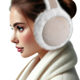 POPPAP Ear Muffs for Winter Women Men Foldable Faux Fur Earmuffs Ear Warmer White Beige