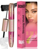 Lash Cluster Glue, Lash Bond and Seal for DIY Eyelash Extensions 2-in-1 Bond and Seal Strong Cluster Glue for Individual Eyelashes Latex Free by EMEDA (Black+Clear)