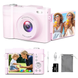 4K Digital Camera for Photography Auto-Focus, Compact 50MP Camera with 180° Flip Screen, 16X Digital Zoom, Camara Fotografica with 32GB Card – Great for Vlogging and Learning Photography