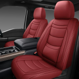 NS YOLO Leather Car Seat Covers Full Set,Universal Fit for Most Cars,SUVs and Sedans,Waterproof Luxury Leatherette Cushions, 5 Seats Protectors (Wine Red, Front Pair-2 Seats(Driver and Passenger))