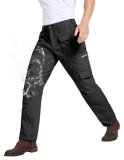DURAWERK Men’s Cargo Pants, Water Resistant Work Pants, Durable Ripstop Tactical Pants, EDC Hiking Pants, Multi Pockets Hunting Pants for Outdoor Climbing Traveling Camping Fishing (Black, 32WX30L)