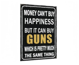 Carastora Vintage Metal Tin Sign Funny Sarcastic Party Wall Art Decor Signs Funny Metal Sign Money Can’t Buy Happiness But It Can Buy Tools, Humorous Garage Wall Art Decor for Man Cave, Tool Shed, Home, Farmhouse, Bar,8×12 Inch Gift Idea