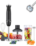 Immersion Blender Handheld Hand Blender, 1000W 5 in 1 Hand Mixer Stick, BPA-Free 12 Speed Handheld Blender 304 Stainless, Mixing Beaker, Chopper, Whisk, Milk Frother, Soup, Smoothies, Baby Food, Sauce