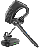 Bluetooth Headset Wireless Earpiece iPhone Android Wireless Charging Case Microphone Earpiece Handsfree Single Ear Headset LED Digital Display Phones Computer Work 180H Playtime 1000mAh Drivers