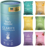Body Restore Shower Steamers Aromatherapy 6 Pack – Boo Basket Stuffers for Women, Christmas Stocking Stuffers for Men, Birthday Gifts, White Elephant, Relaxation, Self Care – Clarity