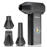 Compressed Air Duster, 180000RPM Electric Air Duster, Rechargeable Cordless Air Blower with 3-Gear Turbo Fan, Canned Air Alternative for Keyboard, PC, Computer, Car, Home & Outdoor Use (Pure Black)