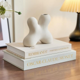 LMGOV Aesthetic Linen Decorative Fake/Faux Books for Coffee Table, Set of 2 Storage Boxs for Living Room, Morden Home Decor for Shelf, Bookshelf, Entryway, Nightstand, Mantle(Pcole Green)