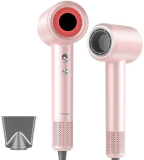 Hair Dryer, High-Speed Ionic Low Noise Blow Dryer with 160000 RPM Motor for Fast Drying, Thermo-Control Portable Hair Blow Dryer with Magnetic Nozzle for Home Travel Salon (P2306F Pink)