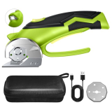 Xpersoul Cardboard Cutter, Cordless Electric Scissors, Power Shears Box Cutter with a Replacement Blade, Rotary Cutter for Cardboard Packages Leather Plastic (Moss Green)