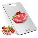 APMRQIB Titanium Cutting Boards for Kitchen, 100% Pure Titanium Cutting Boards Double Sided Non Toxic Cutting Board, Hygiene Durable Dishwasher Safe 13”× 8”