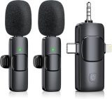 BAILIXIN Wireless Lapel Microphone, Noise Canceling Microphone for iPhone, Android, PC, Ideal Video Recording, Vlogging, Podcasts & TikTok