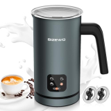 4-in-1 Electric Milk Frother & Steamer, Stainless Steel Automatic Warmer with Touch Screen for Coffee, Latte, Macchiato, Cappuccino & Hot Chocolate (Warm & Cold)