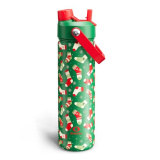 ENCOOL Christmas Insulated Water Bottle with Straw, Stainless Steel Water Bottle, Leak Proof BPA-Free, Keeps Cold for 24 Hours for Sports, Christmas Holiday Gifts for Women, 26 oz, Jolly Sock
