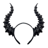 ATekatac Women Headband with 3D Devil Horns 3d Lightweight Devil Horns Headband (LW Black)