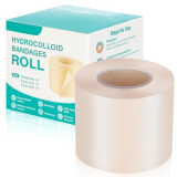 Hydrocolloid Roll for Wound Care, Upadated Medical-Grade Hydrocolloid Bandages with Self-Adhesive, Bed Sore Bandages, Highly Absorbent for Burn, Blister, Acne Care, Sterile and Waterproof (2in*5ft)