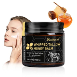 Rccilucki Whipped Tallow Honey Balm for Face & Body – Grass-Fed Whipped Beef Tallow Moisturizer 4.23oz | Organic Tallow Balm with Raw Honey, Vitamin E | Non-Greasy Formula