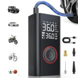 Tire Inflator Portable Air Compressor – 150PSI Mini Cordless Air Pump with Digital Tire Pressure Gauge, Accurate Dual LCD Display & LED Light, Tires Pump for Car/Motorcycle/Bike/Ball