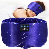 MUSICOZY Mulberry Silk Bluetooth Sleep Mask with HD Stereo Sound, Wireless Sleep Headband Headphones for Side Sleepers, Adjustable Size, Total Light Blocking, Perfect for Travel Relaxation Sleep