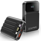 WIXLI 10000mAh Portable Charger with Built-in Cable, PD 22.5W Fast Charging USB C Battery Pack, Cell Phone Power Bank LCD Display for iPhone 16/16 Pro/16 Plus/15/14/13/12/11/X, Samsung, etc