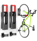 ALIXUEQIN Bike Wall Mount 2 Pack Swivel Bike Rack for Garage, No Heavy Lifting Required Wall Bike Hangers Can Holds up to 77 lbs, Red