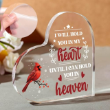 Cardinal Memorial Gifts for Loss of Loved One Sympathy Gift, Unique Red Cardinals Christmas Ornaments Bereavement Crystal Acrylic Heart Condolence Remembrance Decor in Memory of Dad Mom Husband Wife