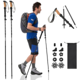 ISTATSO Portable Foldable Hiking Poles, 7075 Aluminum Adjustable Walking Sticks with Quick – Lock, Ideal for Hiking, Camping, and Mountain Trips 2pc Trekking Poles