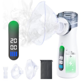 Portable Handheld Mesh Nebulizer -USB-C Rechargeable, 2 Adjustable Mist Levels, Whisper-Quiet ≤20dB – Compact Travel Nebulizer for Adults & Kids, Home, Office Spacer (Grey)