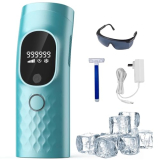 Laser Hair Removal for Women and Men – Permanent Painless Ice Cooling IPL Device Remover Machine with Shaver, Goggles, 999,999 Flashes for Body and Face, Corded