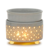 Geronland Wax Melt Warmer Ceramic 3-in-1 Oil Burner Electric Candle Wax Warmer Burner Heating Plate Melter Fragrance Warmer for Scented Waxs Home Office Bedroom Aromatherapy Gift& Décor (Grey)