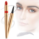 Eyebrow Pencil with 4 Micro-Fork Tip Precision Application Waterproof Smudge-Proof 24H Long-Lasting & Easy Glam Look Eyebrow Pen – 3# Gray