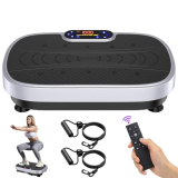 KEMLDIVS Vibration Plate Exercise Machine, Vibrating Plate Machine with Bluetooth for Lymphatic Drainage, Vibration Platform for Women Men Full Body Weight Loss (Silver)