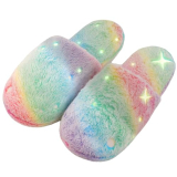 Kids Slippers Luminous Night Lights Warm Plush for Boys Girls House Indoor Shoes 52F19