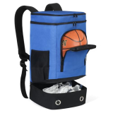 YOJOB Basketball Backpack, Basketball Equipment Bag with Separate Ball Holder & Shoes Compartment, Basketball Bag Water Resistant Best for Soccer,Volleyball,Gym,Swim (Blue)
