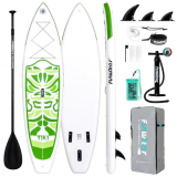 FunWater Inflatable 10’6×33″×6″ Ultra-Light (17.6lbs) SUP for All Skill Levels Everything Included with Stand Up Paddle Board, Adj Floating Paddles, Pump, ISUP Travel Backpack, Leash,Waterproof Bag