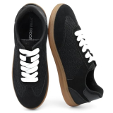 JENN ARDOR Womens Black Fashion Sneakers Casual Walking Shoes Classic Non-Slip Comfort Dress Skate Shoes Size 7.5
