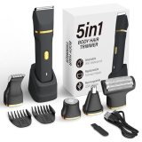 KINGTEE 5-in-1 Electric Bikini Trimmer for Women – IPX7 Waterproof Shaver, Cordless Body & Facial Razors for Women, Ceramic Blades, USB-C Rechargeable, Painless Hair Removal Kit (Black)