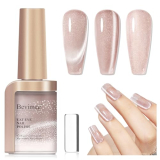 Bevimee Cat Eye Nail Polish Quick Dry, Magnetic Cat Eye Polish Non Gel Sheer Glitter Color & Velvet Shine, No UV Needed – Perfect for Nail Art & Long-Lasting Wear