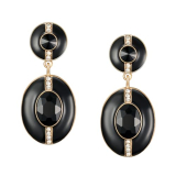 SWEETV Vintage 18K Gold Plated Statement Earrings for Women Trendy, Antique Enamel Chunky Drop Dangle Earrings, Big Crystal Earrings for Fashion Prom Jewelry Gifts