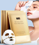 Radiant Glow Collagen Face Mask – Real Deep Overnight Face Masks Skincare with Hyaluronic Acid, Galactomyces Ferment & Vitamin E, Facial Mask for Hydrating, Firming, Plumping & Anti-Aging – 34g x 5ea