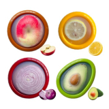 Taoddoe Silicone Avocado Saver Onion Storage, Set of 4 Reusable Fruit Containers for Fridge,Airtight Fresh Vegetable Keeper for Garlic, Onions, Lemon Freshness Box