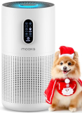 Air Purifiers for Home Large Room up to 1500 ft², MOOKA HEPA Air Purifier for Home Pets Hair in Bedroom with Aromatherapy, Air Filter Cleaner for Dorm, Pets, Office, 20dB, Night Light, B-D03, White