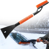 DMJN 27” Snow Brush and Ice Scrapers for Car Windshield [One-Wipe Clean] Detachable Snow Brush for Car with Ergonomic Foam Grip for Cars, Trucks, SUVs