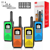 YHJQWDZ Walkie Talkies for Adults, Rechargeable Walkie Talkies Long Range 22 Channel Two-Way Radios with 1200mAh Li-ion Batteries and USB Charger for Biking,Camping,Hiking,4 Pack