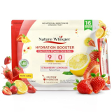 Nature Whisper™ Electrolyte Powder Drink Mix, 0 Added Sugar Natural Organic Fruit Hydration Packets – 9 Electrolytes and Minerals, Strawberry Lemon – Vegan, Gluten Free, Non-GMO, 16 Servings