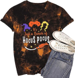 DESFSE It’s Just A Bunch of Hocus Pocus T-Shirts for Women Sanderson Sisters Shirt Halloween Movie Graphic Fall Tee Tops